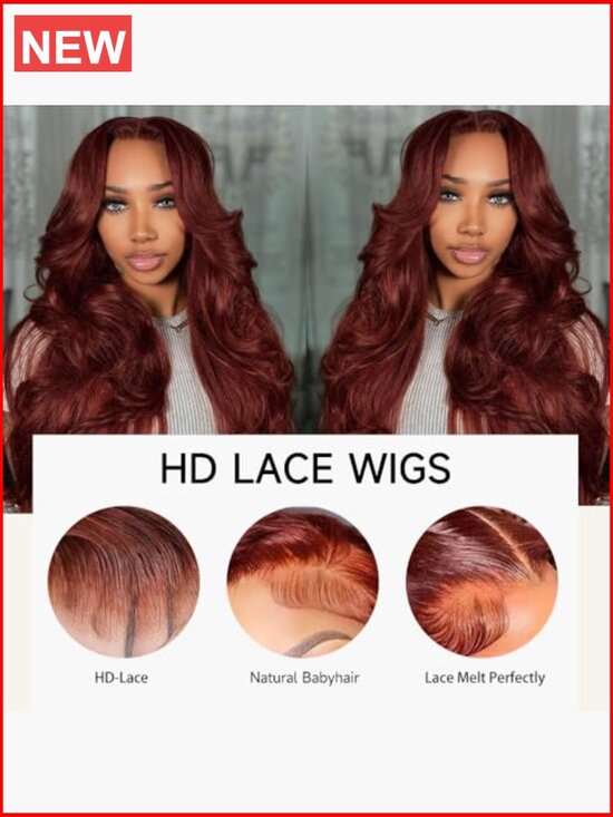 200% Density Body Wave Lace Front Wig Human Hair Pre Plucked 13x4 HD Lace main image 6